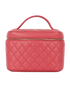 Chanel CC Top Handle Vanity Case, &pound;2,800, Accessories, Pink, Caviar Leather, Front view